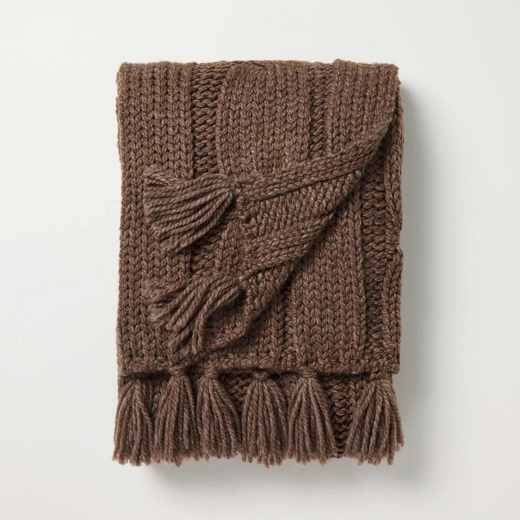 Oversized Cozy Knit Throw Blanket Brown - Hearth & Hand™ with Magnolia