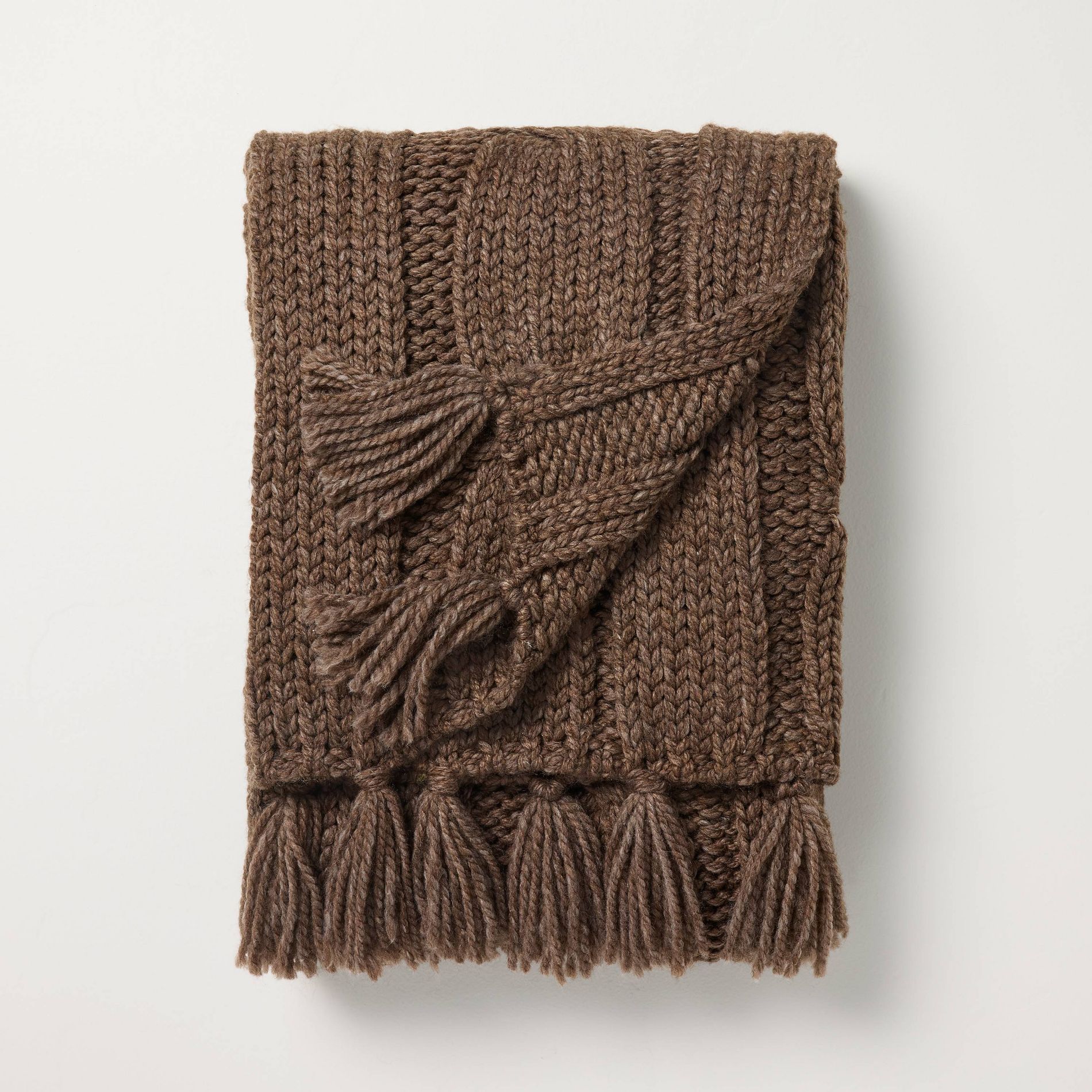 Oversized Cozy Knit Throw Blanket Brown - Hearth & Hand™ with Magnolia