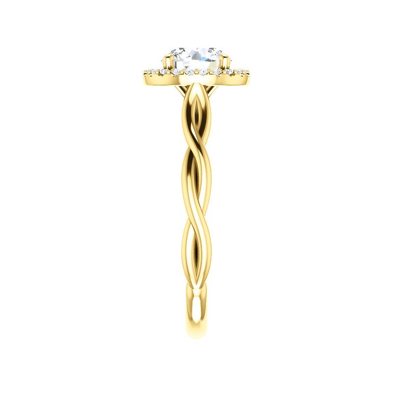 Pompeii3 1ct Diamond Halo Vintage Round Cut Intertwined Band 14k Yellow Gold, 4 of 6