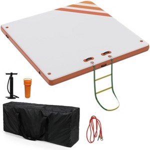Inflatable Dock Floating Platform with Non-Slip Surface,Thick Lake Floats for Adults, Non-Slip Air Dock Platform with Portable Carrying Bag - 1 of 4