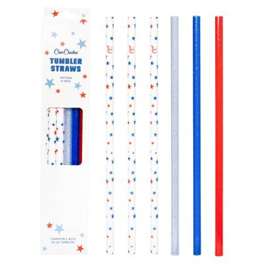 CharCharms 6pk 4th of July Stars Straws