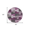 Merlot Mauve And Charcoal Geometric Washable Indoor Outdoor Area Rug - 3 of 4