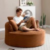 Sapphtopaz Modern Round Bean Bag Chair for Adults&Kids Corduroy Boneless Sofa with 3 Pillows Comfy Single Cloud Couch for Living Room, Bedroom - 2 of 4