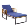 Costway Patio Cushioned Chaise Lounge Chair Adjustable Reclining Lounger Navy 800 lbs - 4 of 4