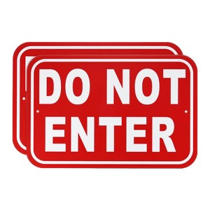 Unique Bargains Waterproof Reflective Rust Free Do Not Enter Sign 2 Pcs - 1 of 4