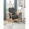 28.5"Dark Gray Fabric Upholstered 1pc Accent Chair Cushion Back - 2 of 4