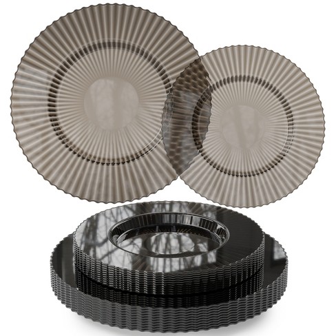 Earthtrends 40 Count Topaz Gemstone Brown Plate Serves 20 Disposable ...