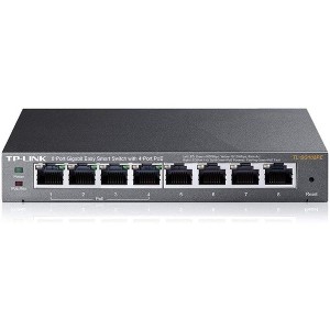 TP-Link 8-Port Gigabit PoE Easy Smart Managed Switch with 55W 4-PoE Ports Plug and Play Desktop Metal Black (TL-SG108PE) Manufacturer Refurbished - 1 of 3