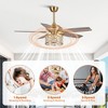 Parrot Uncle 52-inch Modern Antique Brass Crystal Ceiling Fan with Lights and Remote - 2 of 4