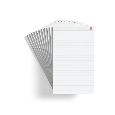 TRU RED Notepad 8.5" x 14"  Wide Ruled White 50 Sheets/Pad TR59939