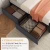 Bed Frame with Adjustable Headboard and 4 Storage Drawers, Upholstered Platform Bed Frame, No Box Spring Needed, Noise Free, Easy Assembly - 4 of 4