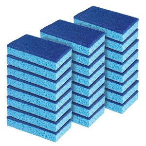 Lola Products Natural Cellulose Scrub Sponges, All Purpose Scrubber Sponge, Made of Cellulose, Sustainable, Dishwasher Safe, Non-Stick, 24 Pack - 1 of 4