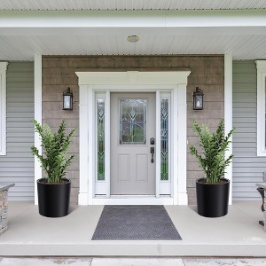 Set of 2 Large Round Planters, 19.5''H x 19.9''Dia with Drainage, Water Monitor & Wheels for Indoor/Outdoor - 1 of 4