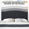 Garvee Upholstered Platform Bed Frame with Adjustable Button Tufted & Nailhead Trim Headboard, No Box Spring Needed - 3 of 4