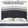 Whizmax Upholstered Platform Bed Frame with Adjustable Button Tufted & Nailhead Trim Headboard, No Box Spring Needed - image 3 of 4