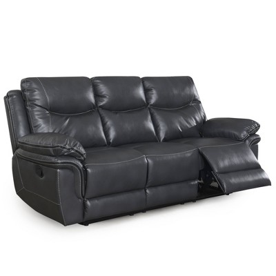 Isabella Grey Double Reclining Sofa and Loveseat Set with Storage Console