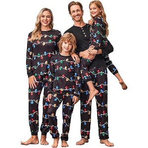 Ekouaer Family Christmas Pajamas Matching Sets Womens Mens Pjs Long Sleeve Sleepwear Holiday Lounge Sets - 1 of 4