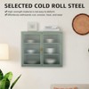 Wall mounted metal cabinet with double glass doors, multifunctional storage solution, and detachable shelves - 4 of 4