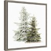 Amanti Art Vintage Wooded Holiday Trees in Snow by Katie Pertiet Canvas Wall Art Print Framed 16 x 16-in. - 3 of 4