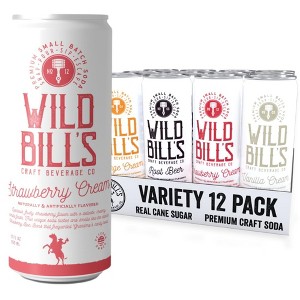 Wild Bill's Craft Soda, Creamy Variety Pack - 12 Fl Oz Can (Pack of 12) - 1 of 4