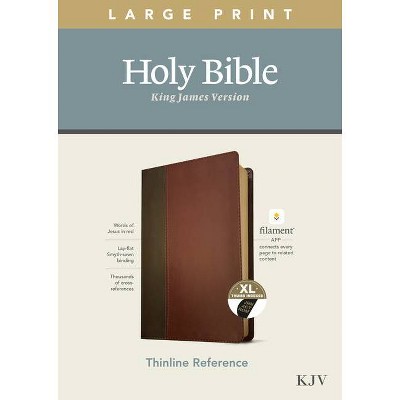 KJV Large Print Thinline Reference Bible, Filament Enabled Edition (Red Letter, Leatherlike, Brown/Mahogany, Indexed) - (Leather Bound)