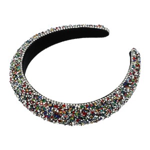 Unique Bargains Women's Bling Rhinestone Padded Headband Glitter Hair Accessories 1.18 Inch Wide Multicolor 1 Pc - 1 of 4