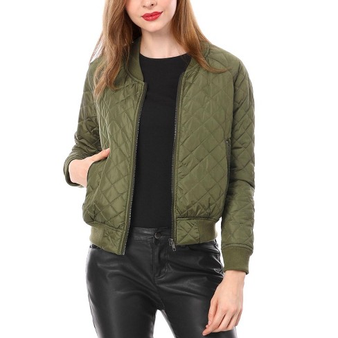 Olive green outlet womens bomber jacket