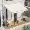 Outsunny 10' x 8' Electric Retractable Awning, Sun Shade Shelter with Remote Controller and Crank Handle for Deck, Balcony - 3 of 4