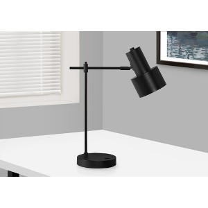 Monarch Specialties Lighting 21inchH Table Lamp Usb Port Included Black Metal Black Shade Modern - 1 of 4