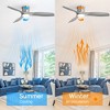 Sofucor Nickel 52 Inch Flush Mount Ceiling Fans with Lights Modern Flush Mount Ceiling Fan High CFM Dimmable LED Reversible DC for Bedroom Living Room - 3 of 4