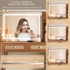 SKRAN 47" Vintage Makeup Vanity with Mirror, Dressing Table with 5 Rattan Drawers, Storage Shelf and Sturdy Metal Feet for Makeup Room and Bedroom - 4 of 4