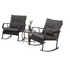ROOMTEC 3 Pieces Patio Furniture Set Rocking Bistro Set Outdoor Rattan Conversation with Coffee Table - 3 of 4
