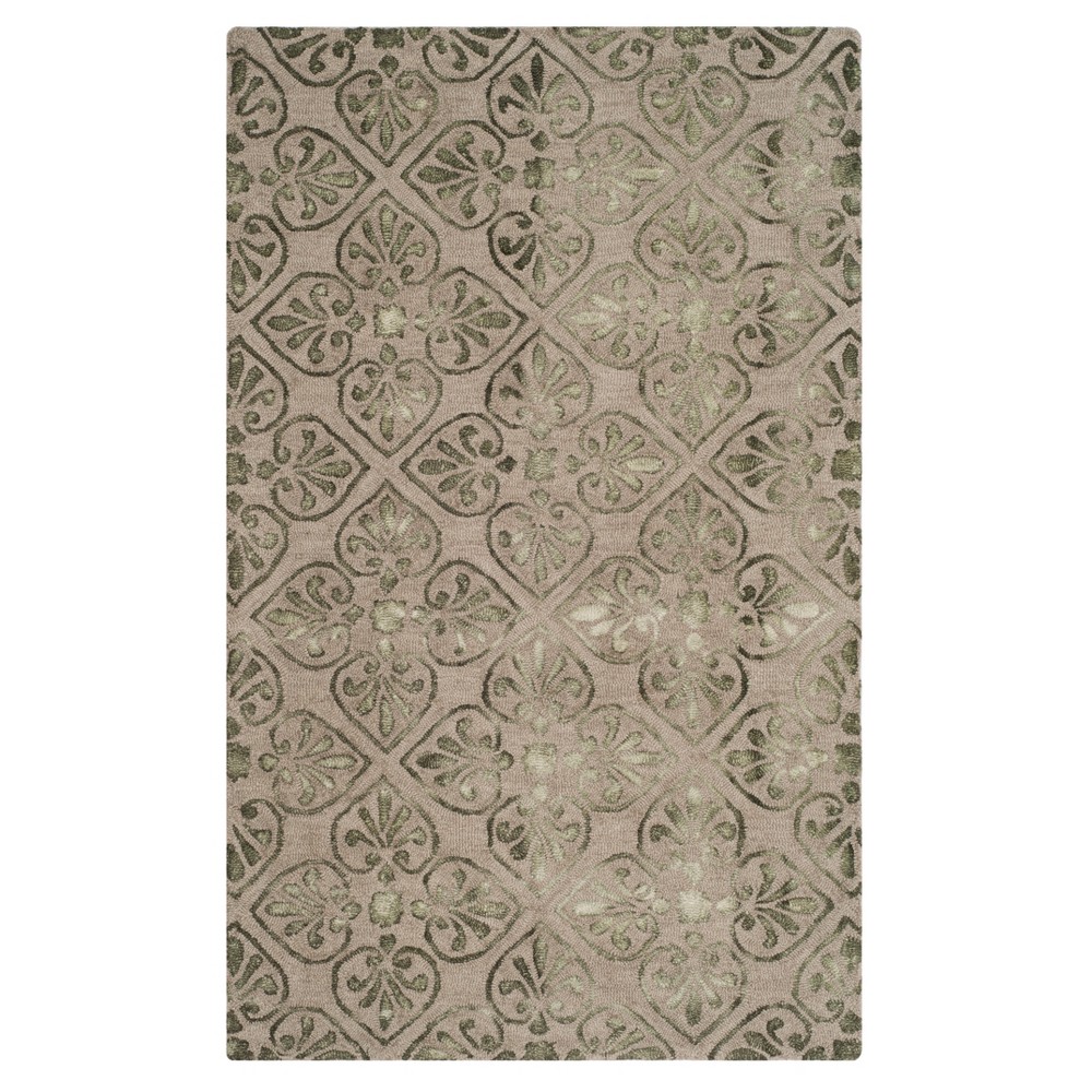 Dark Beige Medallion Tufted Accent Rug 3'x5' - Safavieh