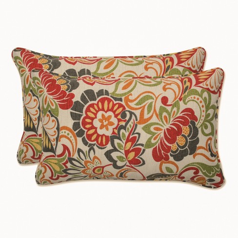 Throw Pillow Set Outdoor Pillows Set of 4, Floral Lumbar Pillow Covers Blue  Throw Pillow Sets Outdoor 