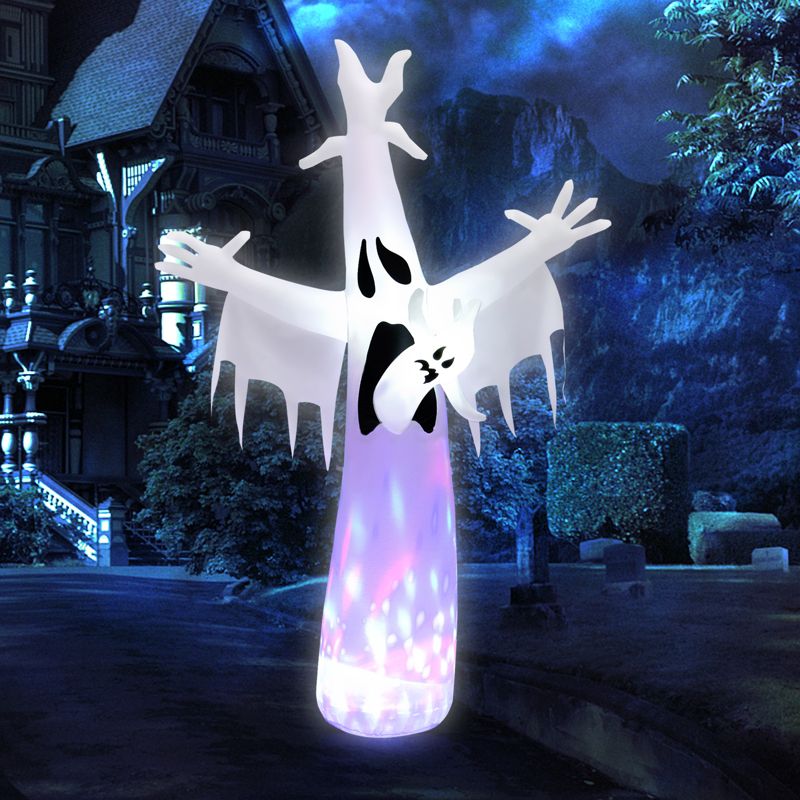 Tangkula 8FT Giant Halloween Inflatable Ghost Blow-up Yard Decoration with Built-in LED Lights & Magic Rotating Lamp Easy Inflation Waterproof Blower, 4 of 11