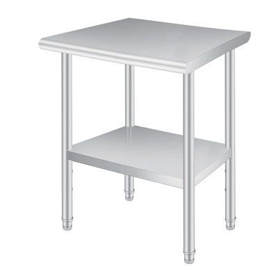 Stainless Steel Prep Table, Commercial Kitchen Prep & Work Table with Adjustable Under Shelf, Heavy Duty Metal Workbench for Kitchen