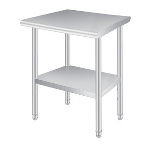 Stainless Steel Prep Table, Commercial Kitchen Prep & Work Table with Adjustable Under Shelf, Heavy Duty Metal Workbench for Kitchen - 1 of 4