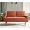 56" Velvet European Style 2-Seater Loveseat Sofa for Living Room, Apartment or Office with Sleek Design, Modern Vintage Flair - 2 of 4