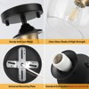 Itopfox Modern Semi Flush Mount Ceiling Light with Clear Glass Shade, Industrial Close to Ceiling Light, Black Hanging Fixture for Hallway, Bedroom - 3 of 4