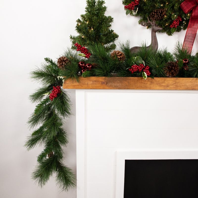 Northlight 9' x 14" Unlit White Valley Pine Artificial Christmas Garland, 4 of 11