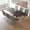 7-Piece Extendable Dining Set with Rectangle Kitchen Table and 6 C-shaped Tube Armless Chairs - 4 of 4