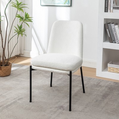 Wovenbyrd Bentley Modern Curved Back Dining Chair with Metal Base