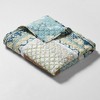 Greenland Home Fashions Thalia Stylized Florals and Geometric Prints Bohemian Ultimate Comfort Throw Accessory 50"x60" Blue - 4 of 4
