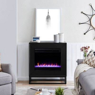 Frescan Color Changing Electric Fireplace Black - Holly & Martin