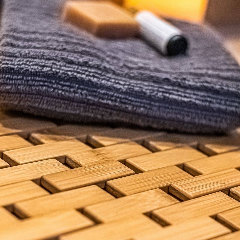 Bamboo Spa-Like Bath Mat for Outside Tubs and Showers - Slipx Solutions, 5 of 8