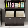Okak Tall Cabinet Storage Cabinet with Tilt-Out Dirty Laundry Basket, Storage Cabinet with 2 Adjustable Shelves and Doors for Living Room - 3 of 4