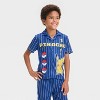 Boys' Pokémon 2pc Short Sleeve Baseball Jersey Coat Pajama Set - Navy Blue - image 3 of 4