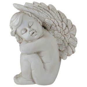 Northlight 7.5" Ivory Left Facing Sleeping Cherub Angel Outdoor Garden Statue - 1 of 4