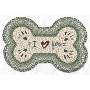Earth Rugs I Heart You Dog Bone Braided Jute Stair Tread – 18"x28" - 1 of 3