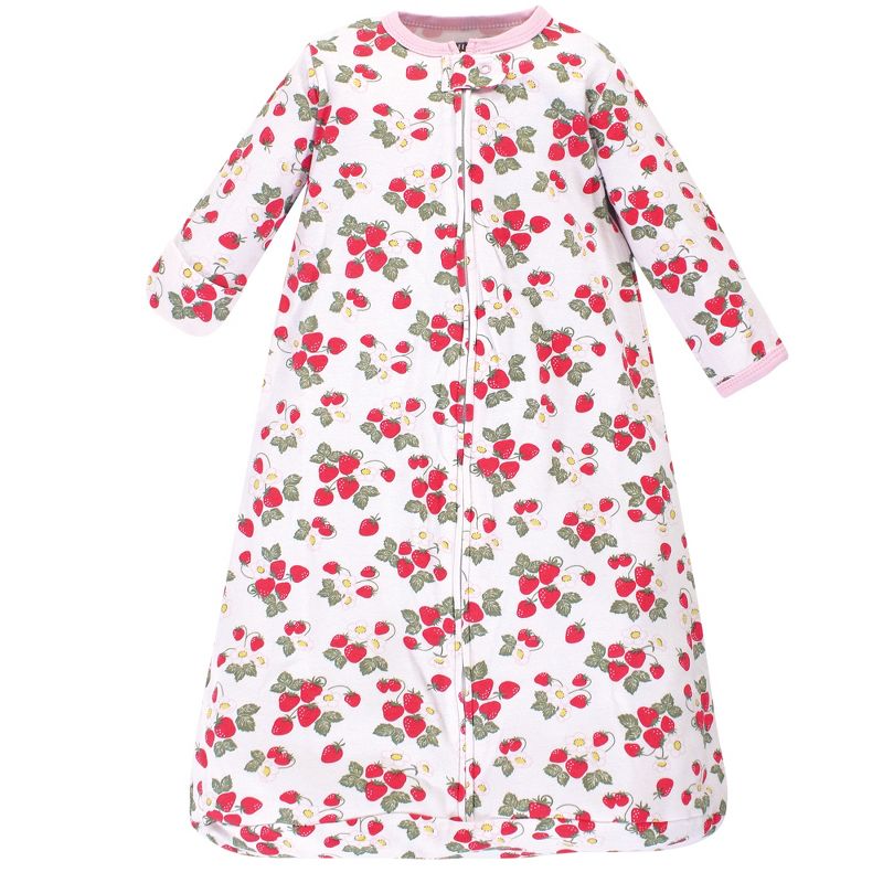 Hudson Baby Infant Girl Cotton Long-Sleeve Wearable Sleeping Bag, Sack, Blanket, Strawberry Lemon, 4 of 5
